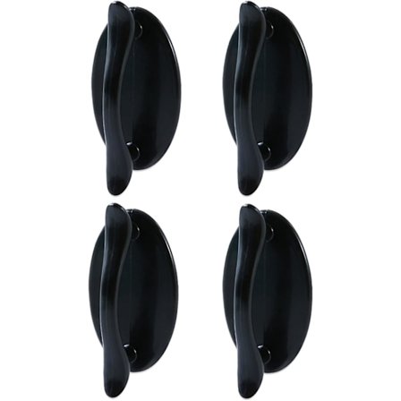 4 stk. selvklæbende håndtag i plastik - håndtag klistermærke håndtag sort plastik trækhåndtag til skabe skuffer