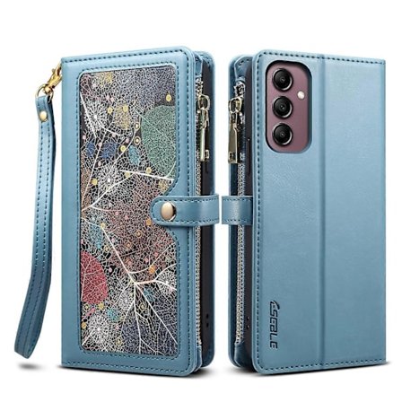 ESEBLE Galaxy Series Etui til Samsung Galaxy S25 FE RFID-Blokerende Læder Lynlås Telefon Cover med Sh