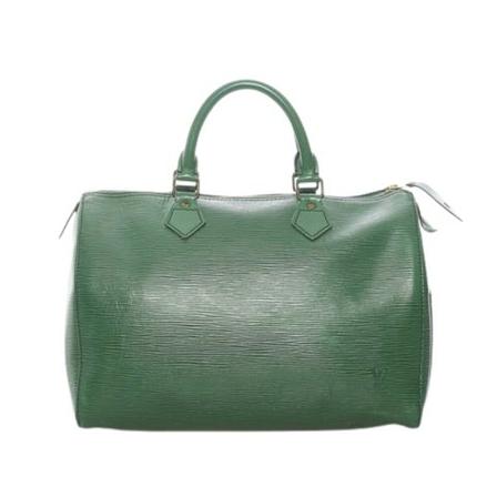 Louis Vuitton Vintage Pre-owned Leather Speedy , Groen , Dames , Maat: ONE Size Vintage Tassen