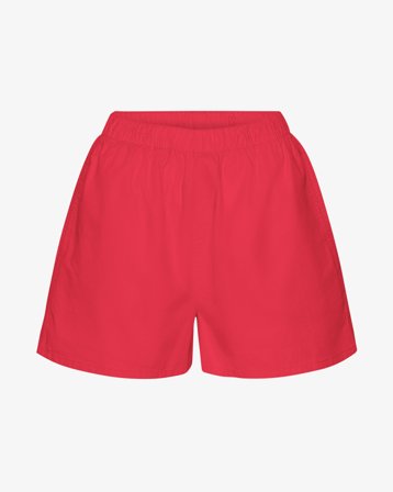 Women Organic Twill Shorts - Red Tangerine S