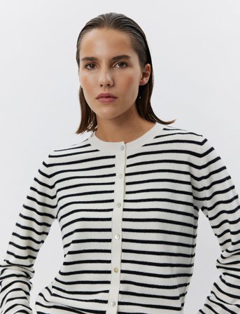 Sofie Schnoor Cissesw Stripe Cardigan - Cream - L