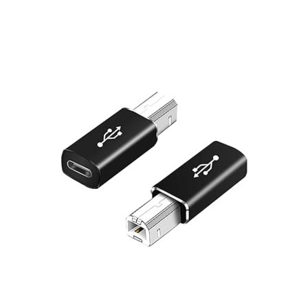 USB C till USB B adapter (2-pack), kompatibel med skrivare, MIDI,