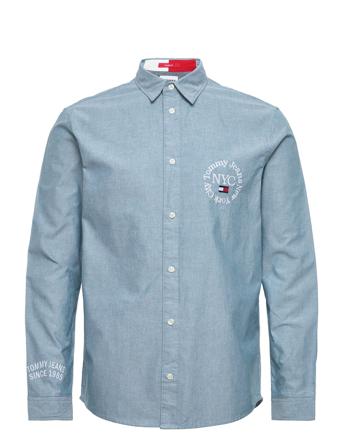 Tjm Timeless Tommy Oxford Shirt Skjorta Casual Blå Tommy Jeans