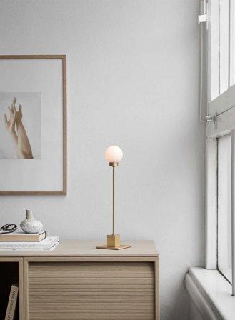 Snowball bordlampe H41 dimbar - messing