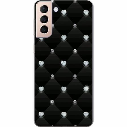 Samsung Galaxy S21 Genomskinligt Skal Bling Heart