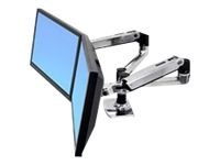 Ergotron LX Dual Side-by-Side Arm silver, inntil 24", maks 18.1 kg