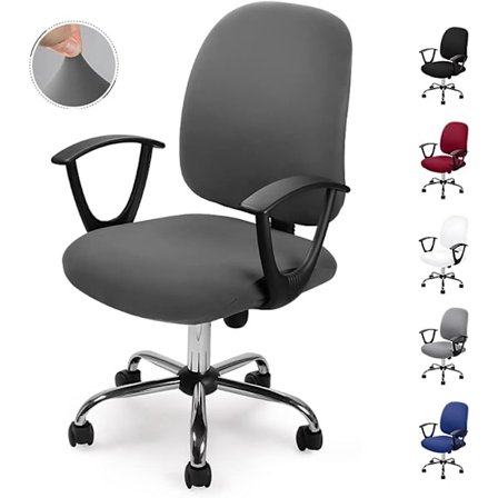 Toimistotuolin suojus (harmaa, 2 kpl), irrotettava tuolin suojus, universaali moderni minimalismi tyyli, pyörivä toimistotuolin suojus