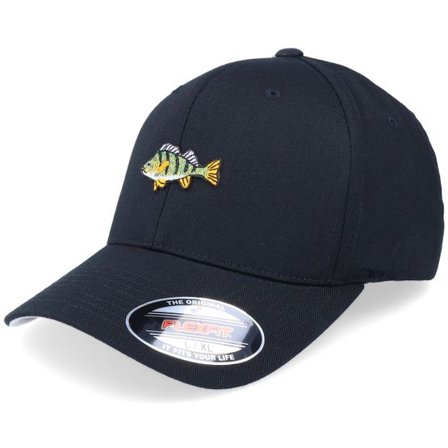 Skillfish - Svart flexfit Keps - Perch Fish Black Flexfit @ Hatstore
