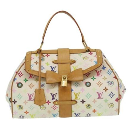 Louis Vuitton Vintage, Pre-owned Canvas Handbag Wit, Dames, Maat:ONE Size,leer