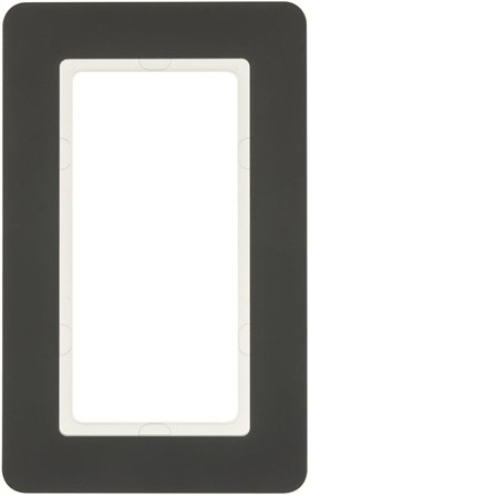 Hager 13096186 Dekkramme stort hullbilde, Q.7, plast Antrasitt, Strømbrytere & vegguttak