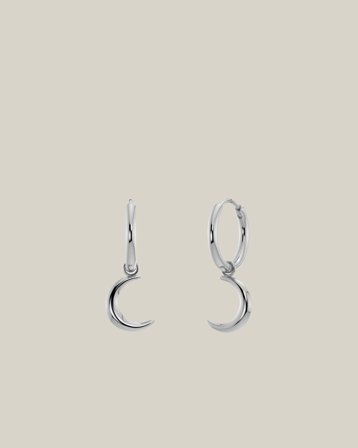 Edblad New Moon Hoops Steel Kolor srebrny Biżuteria Dziewczyna - Kids Brand Store