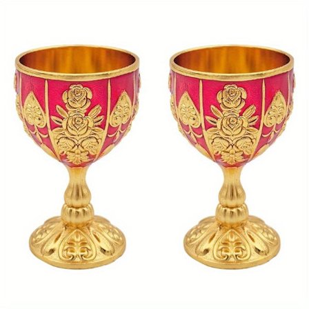 2 stk. Vintage middelalderstil kalkbeger i metall