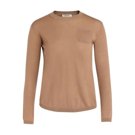 Max Mara Stickat brun, Dam Blusar, Dam, Storlek: L