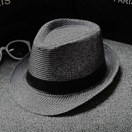 Rutete Jazz Fedora-hatt for menn, Bowler-hatt for sommer og høst