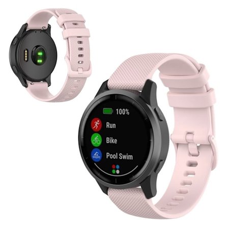 Garmin Vivoactive 4 klockarmband i silikon med rutnätstextur - Rosa