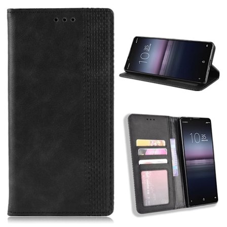 Bofink Vintage Sony Xperia 1 II lærveske - Svart