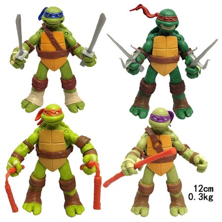 12cm Teenage Mutant Ninja Turtles Dockor - 4-Pack