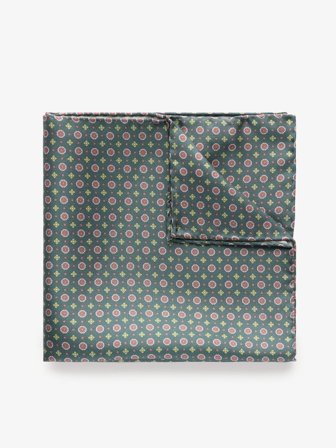 John Henric Men's Grüner Geometrisches Einstecktuch Size Onesize