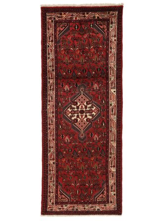 Persisk Asadabad Teppe 83X213Løpere Svart/Mørk Rød (Ull, Persia/Iran)