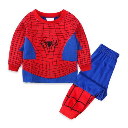 2 stk. sæt Spider-Man Pyjamas Børn Super Soft T-Shirt Bukser A 110CM