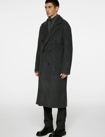 J. Lindeberg Willy Bonded Wool Coat - Grey - 52