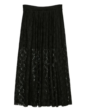 Vmnelda Hw Long Lace Skirt Jrs Exp Black Vero Moda
