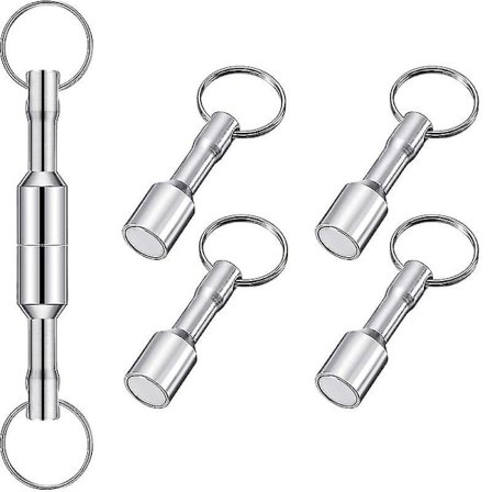 6 Stk. Metal Magnet Nøglering Magnetisk Nøglering Lomme Nøglering Magnet Holder Med Split Ring Smykke
