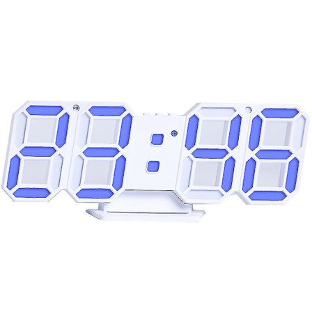3D digital vekkerklokke, vegg LED-tallur med 3 automatisk justering