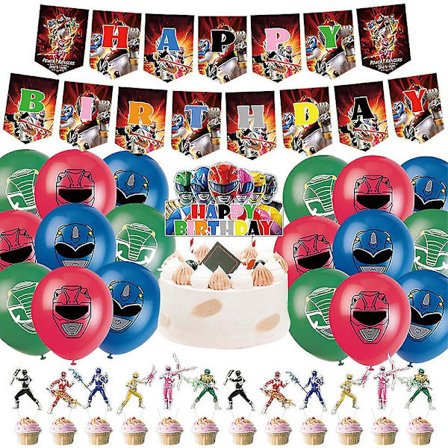 Power Rangers Temafest Dekoration Balloner Banner Kage Topper Sæt (FMY)