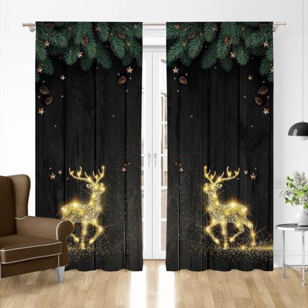 2st Print Jultrycksbehandlingar Fönstergardin