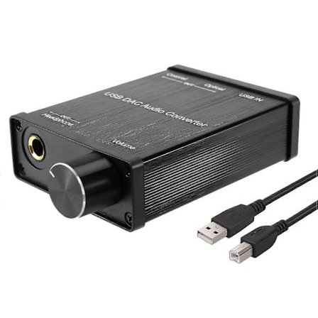 USB koaksiaali S/PDIF optiseen 3,5 mm/6,3 mm kuulokevahvistimeen USB DAC digitaalisesta analogiseen äänimuuntimeen