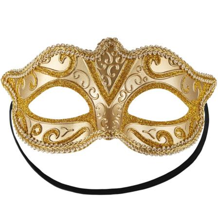 Tectake Venetiansk Mask Med Mönster Guld