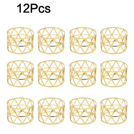 Servietspænde Servietring GULD 12STK 12STK Gold 12Pcs-12Pcs