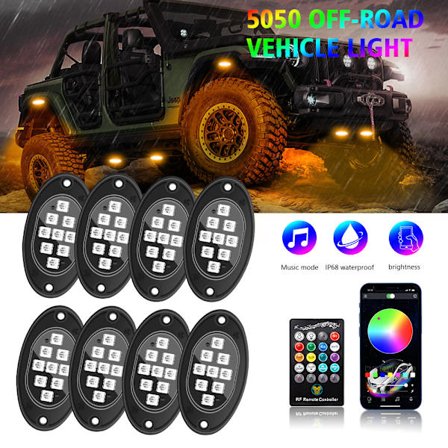 RGB LED Rock Lights Neon Vandtæt Bil Under Glow Light Kits Bil Chassis Underglow Lys til Bil Lav Underglow Dekorativ Atmosfære