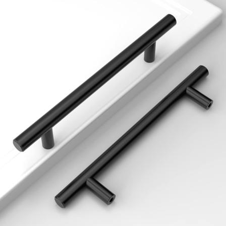 Sæt med 10 sorte køkkenmøbelgreb Centerafstand 128mm Rustfrit stål Køkkenmøbelgreb