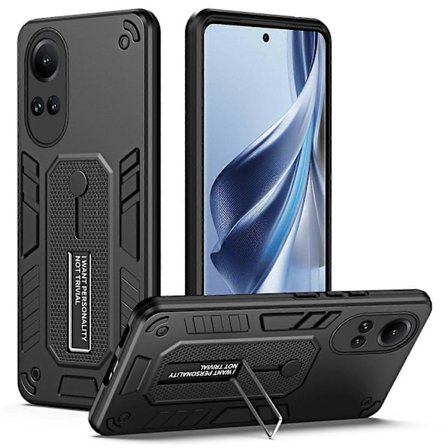 Puhelinkotelo Oppo Reno10 5G (Global)/Reno10 Pro 5G (Global) -puhelimelle jalustalla ja silikonisella sormirenkaalla