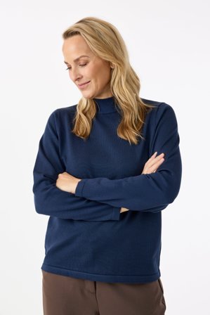 SIGNATURE - Strik - Mørk Blå - Turtleneck
