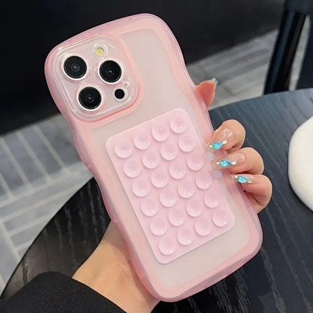 Enkelt Kreativt Sugekopp Mobiltelefondeksel for iPhone 11 12 13 14 15 16 Pro Max Plus Full Beskyttelse Anti-Fall Mobiltelefon Beskyttelsesdeksel