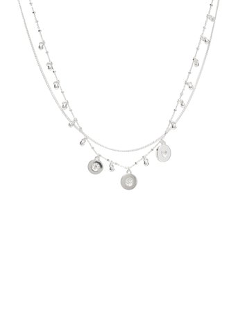 Pilgrim | Veronica Coins & Crystal Necklace Silver-Plated | ONE SIZE