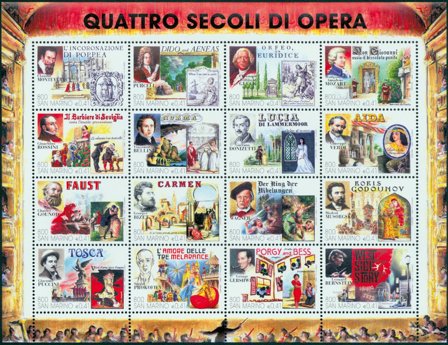 San Marino - Opera og musicals - Postfrisk miniark