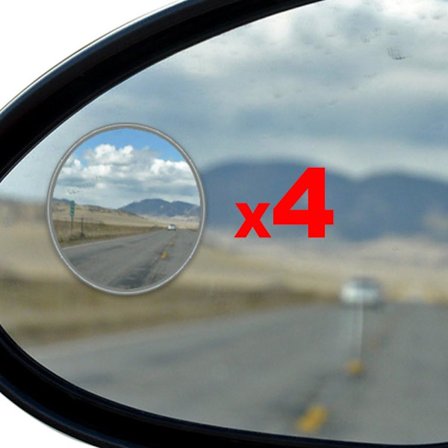 Blind Spot Mirror 4 Pack 5cm Rund Bakre Vy Konvex Spegel för Bil/SUV/Motorcykel/Lastbil/Släpvagn med Rostfri Ram - HD True Glass