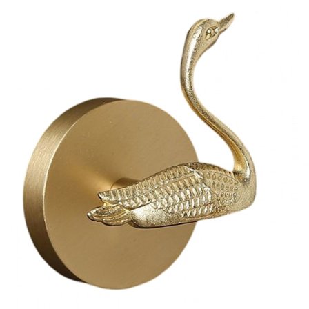 Messing punch-fri spikerfri krok kleskrok stil kreativ vegghengende krok etter gangdør lukking