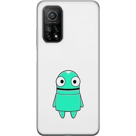 Kompatibel Mobilcover til Xiaomi Xiaomi Mi 10T 5G Turkis tegneseriefigur med store øjne og en glad personlighed i enkel illustration