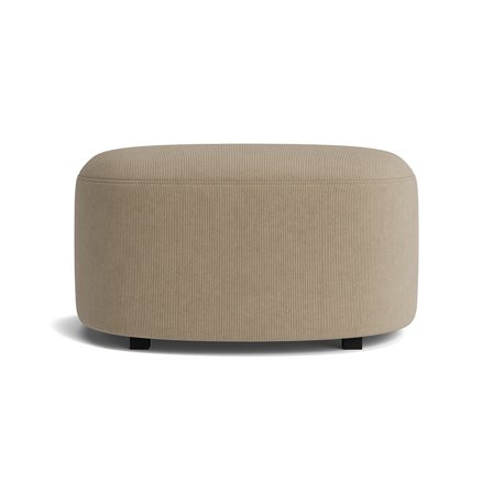 Napoli puf - Wave Mørk Beige - 86x64x46cm - Komfortabel Puf med Pocket Fjedre, Massiv Træ og Genanvendt Skum - Perfekt til afslapning