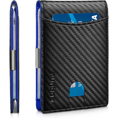 Slanke pengeklips-punge til mænd RFID-blokering 11 kortholder Minimalistisk lille læder Bifold herre pung gaveæske