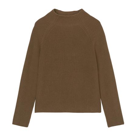 Marc O'Polo Mock-neck knit jumper in a regular fit Brun, Dame Striktrøjer