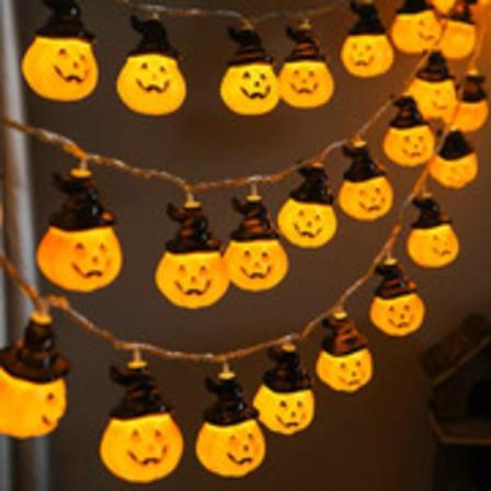 Halloween Dekorationer 3M 20LED Halloween Græskar Lysstreng, Vandafvisende Halloween Lys Dekorationer Udendørs Indendørs Hatt Pumpa 3 meter