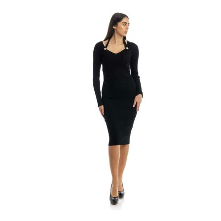 Simona Corsellini Midi Kjole Sort, Dame