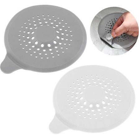 2-pack Silikon Hårfångare för Dusch och Handfat med Sugkoppar