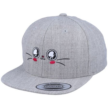 Kiddo Cap - Grå snapback Keps - Kids Cute Eyes Heather Grey Snapback @ Hatstore